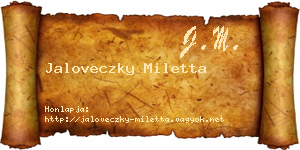 Jaloveczky Miletta névjegykártya
